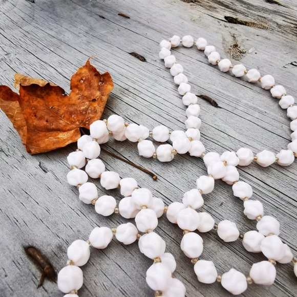 Vintage W. Germany Pale Pink Stone Beaded Necklace - Picture 11 of 13